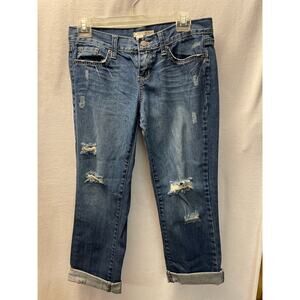 2.1 Denim blue jeans ankle size 26‎ women distressed